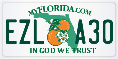 FL license plate EZLA30