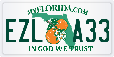 FL license plate EZLA33