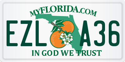 FL license plate EZLA36