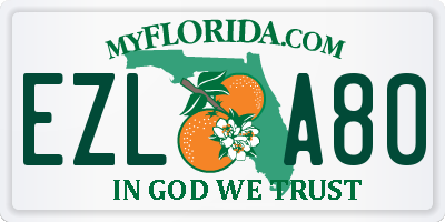 FL license plate EZLA80