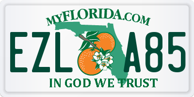 FL license plate EZLA85