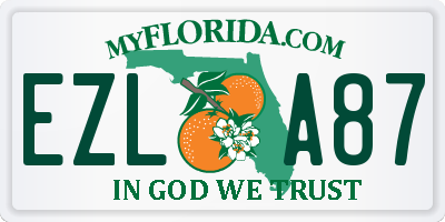 FL license plate EZLA87