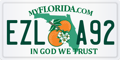 FL license plate EZLA92