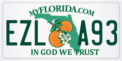 FL license plate EZLA93