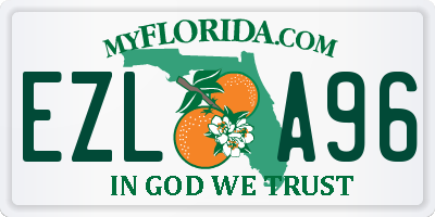 FL license plate EZLA96