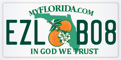 FL license plate EZLB08