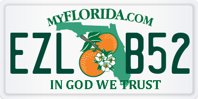 FL license plate EZLB52