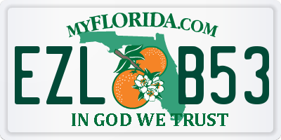 FL license plate EZLB53