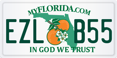 FL license plate EZLB55