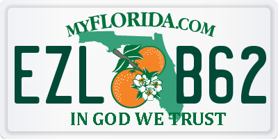 FL license plate EZLB62