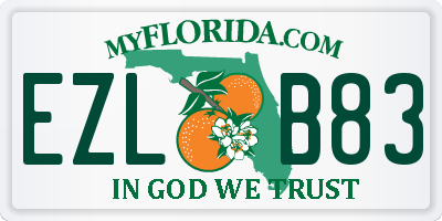 FL license plate EZLB83