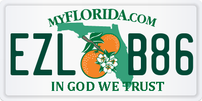 FL license plate EZLB86