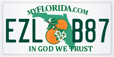 FL license plate EZLB87