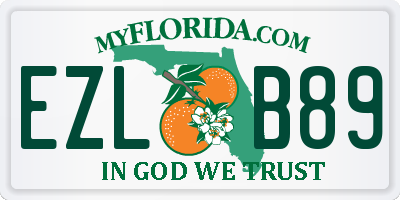 FL license plate EZLB89