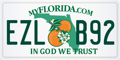 FL license plate EZLB92