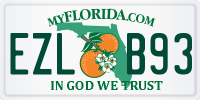 FL license plate EZLB93