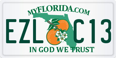 FL license plate EZLC13