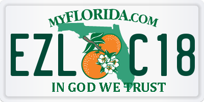 FL license plate EZLC18