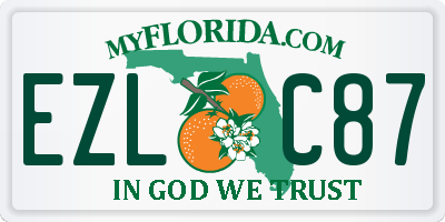 FL license plate EZLC87