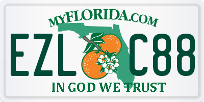 FL license plate EZLC88