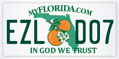 FL license plate EZLD07