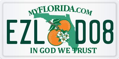 FL license plate EZLD08