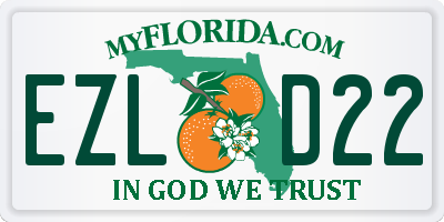 FL license plate EZLD22