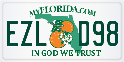 FL license plate EZLD98