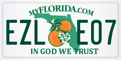 FL license plate EZLE07