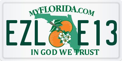 FL license plate EZLE13