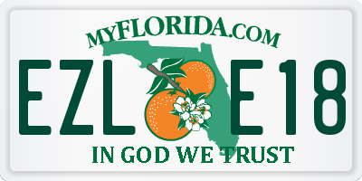 FL license plate EZLE18