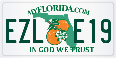 FL license plate EZLE19