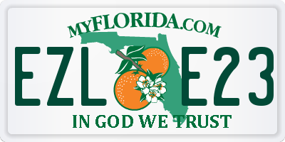 FL license plate EZLE23