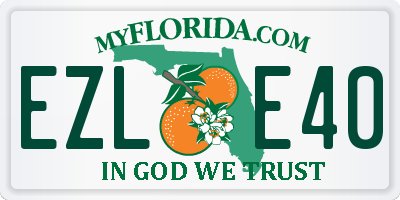 FL license plate EZLE40