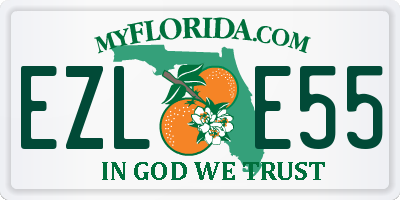 FL license plate EZLE55