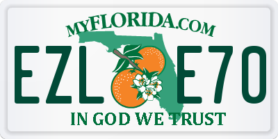 FL license plate EZLE70