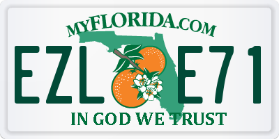 FL license plate EZLE71