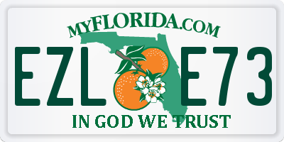 FL license plate EZLE73