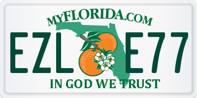 FL license plate EZLE77