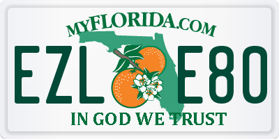 FL license plate EZLE80