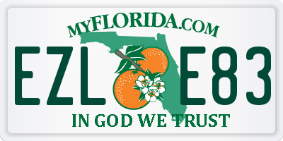 FL license plate EZLE83