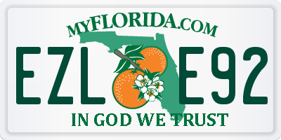 FL license plate EZLE92