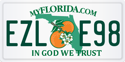 FL license plate EZLE98