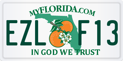 FL license plate EZLF13