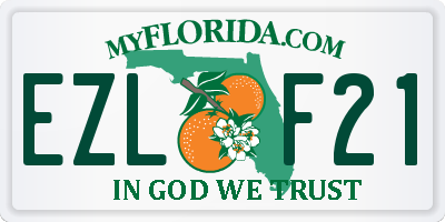 FL license plate EZLF21