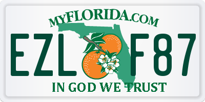 FL license plate EZLF87