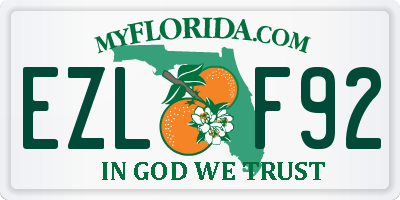 FL license plate EZLF92