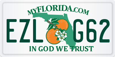 FL license plate EZLG62