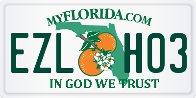 FL license plate EZLH03