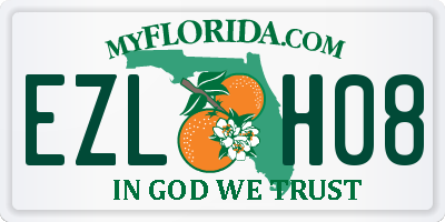 FL license plate EZLH08